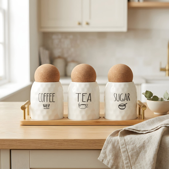 Porcelain Spice Jar Set - 3 Pcs